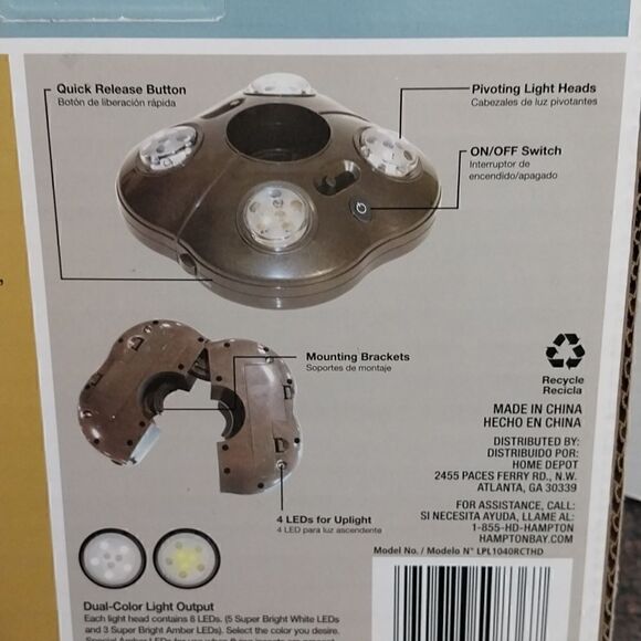 Hampton Bay LED remote Controlled Umɓrella Light..NEW - Picture 4 of 9